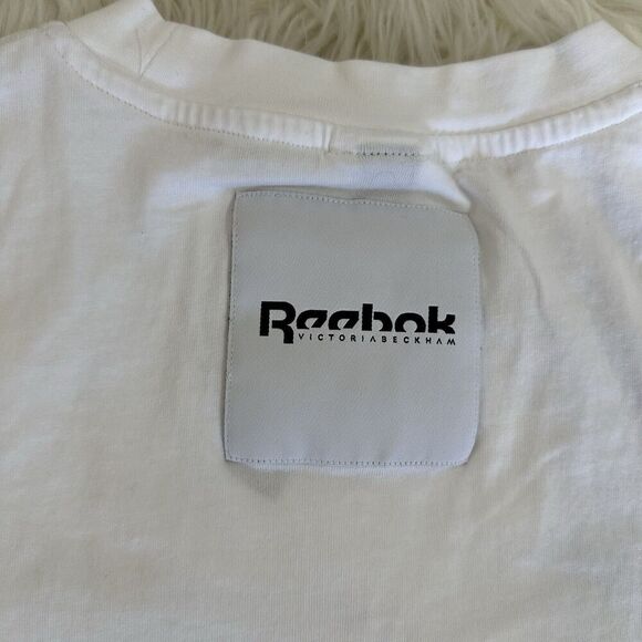 Victoria Beckham X Reebok Womens Tshirt Tee Size XS White Logo Crew Neck Classic - Picture 7 of 9